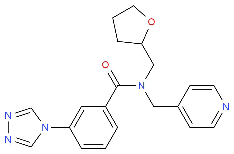 N-(4-pyridinylmethyl)-N-(tetrahydro-2-furanylmethyl)-3-(4H-1,2,4-triazol-4-yl)benzamide_分子结构_CAS_)