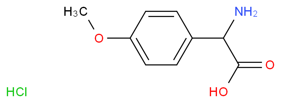 2-amino-2-(4-methoxyphenyl)acetic acid hydrochloride_分子结构_CAS_19789-59-4
