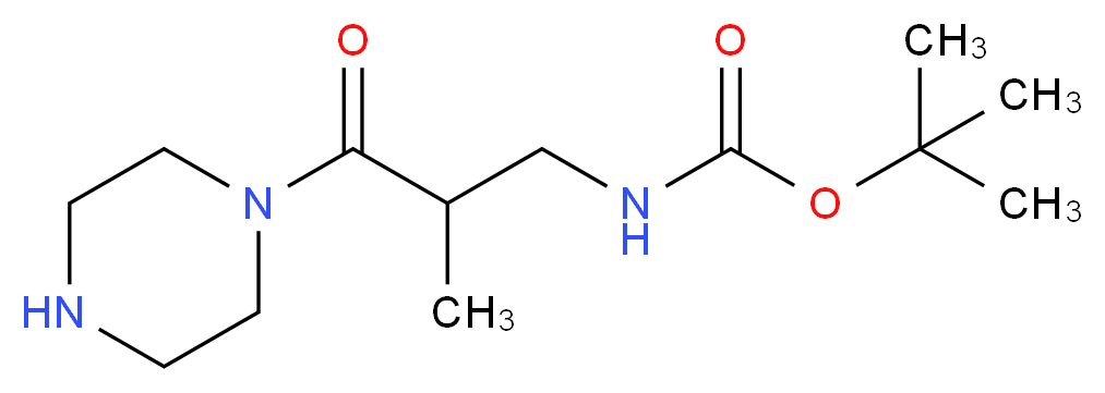 tert-butyl N-[2-methyl-3-oxo-3-(piperazin-1-yl)propyl]carbamate_分子结构_CAS_)