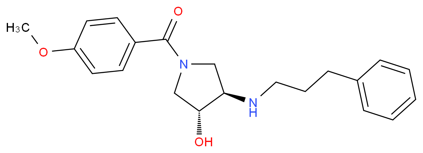 (3R*,4R*)-1-(4-methoxybenzoyl)-4-[(3-phenylpropyl)amino]-3-pyrrolidinol_分子结构_CAS_)