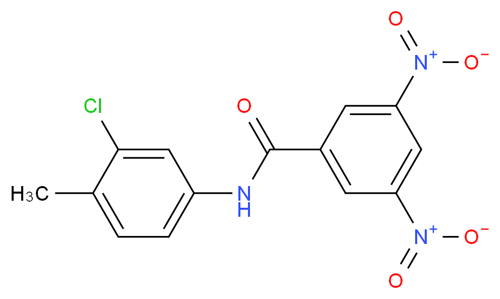 N-(3-chloro-4-methylphenyl)-3,5-dinitrobenzamide_分子结构_CAS_73544-80-6