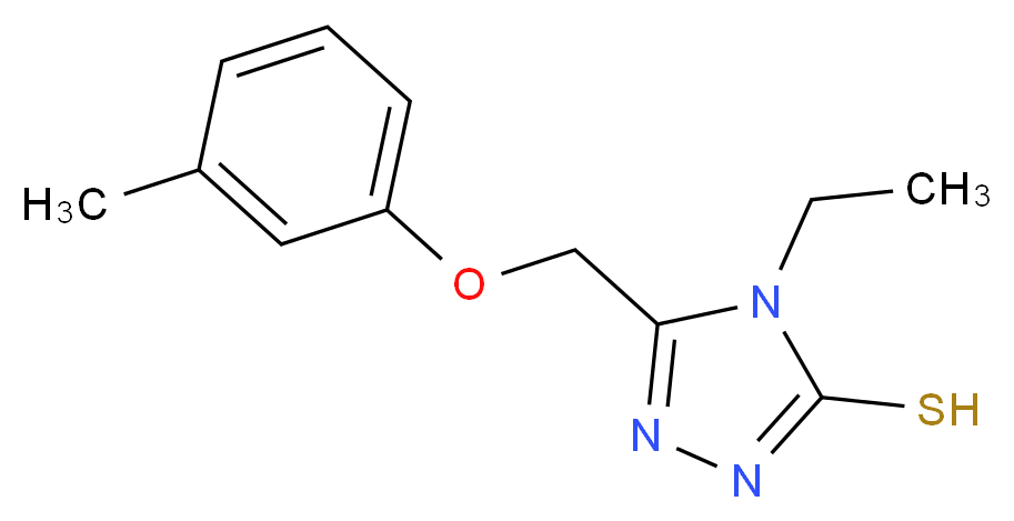 4-Ethyl-5-[(3-methylphenoxy)methyl]-4H-1,2,4-triazole-3-thiol_分子结构_CAS_307327-55-5)