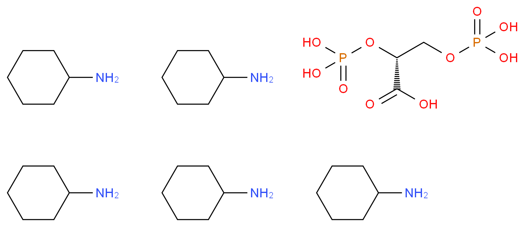 2,3-二磷酸-D-甘油酸 五环己铵盐_分子结构_CAS_62868-79-5)