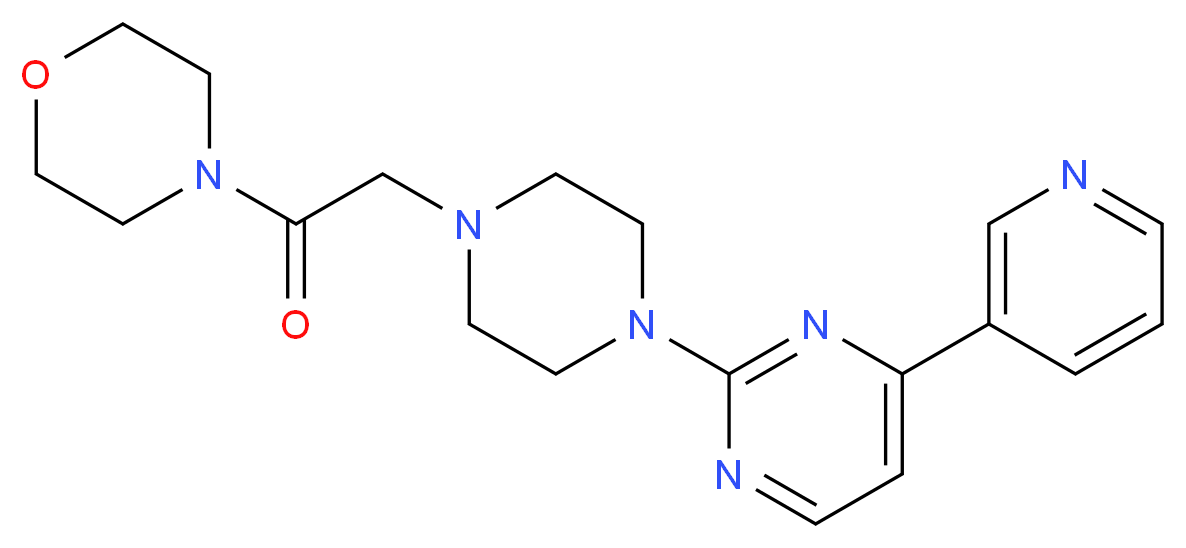 4-({4-[4-(3-pyridinyl)-2-pyrimidinyl]-1-piperazinyl}acetyl)morpholine_分子结构_CAS_)
