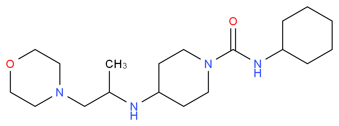 N-cyclohexyl-4-[(1-methyl-2-morpholin-4-ylethyl)amino]piperidine-1-carboxamide_分子结构_CAS_)