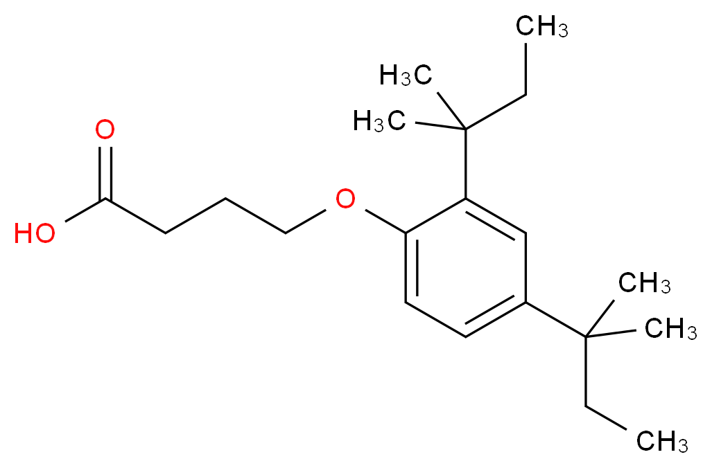 4-[2,4-bis(2-methylbutan-2-yl)phenoxy]butanoic acid_分子结构_CAS_50772-35-5