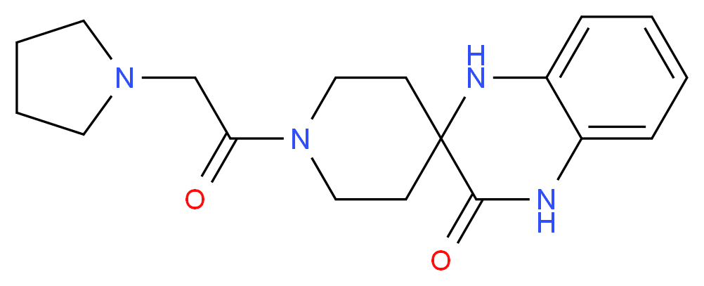 1-(1-pyrrolidinylacetyl)-1',4'-dihydro-3'H-spiro[piperidine-4,2'-quinoxalin]-3'-one_分子结构_CAS_)