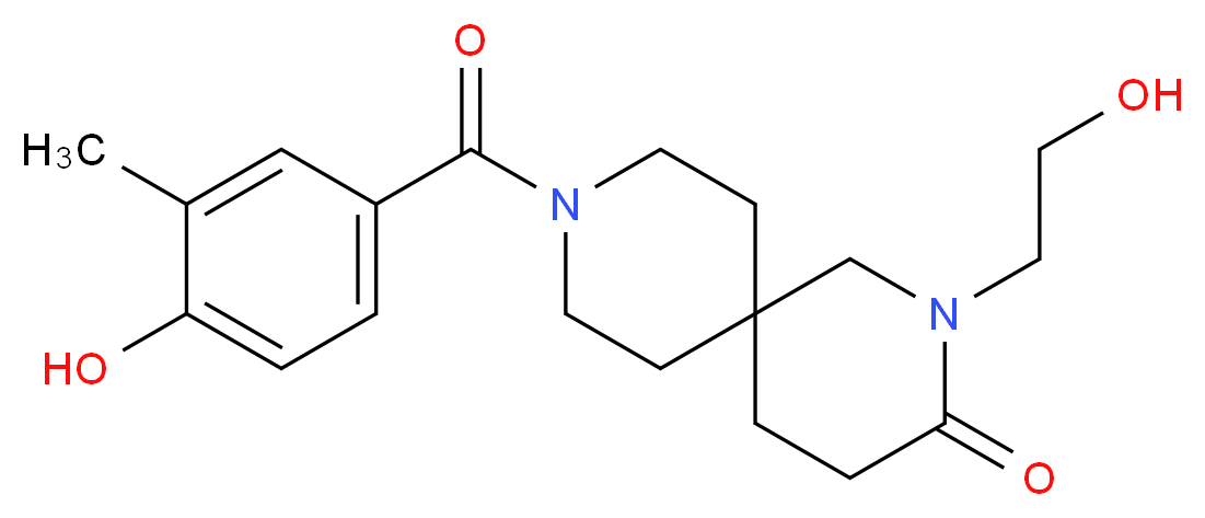 2-(2-hydroxyethyl)-9-(4-hydroxy-3-methylbenzoyl)-2,9-diazaspiro[5.5]undecan-3-one_分子结构_CAS_)