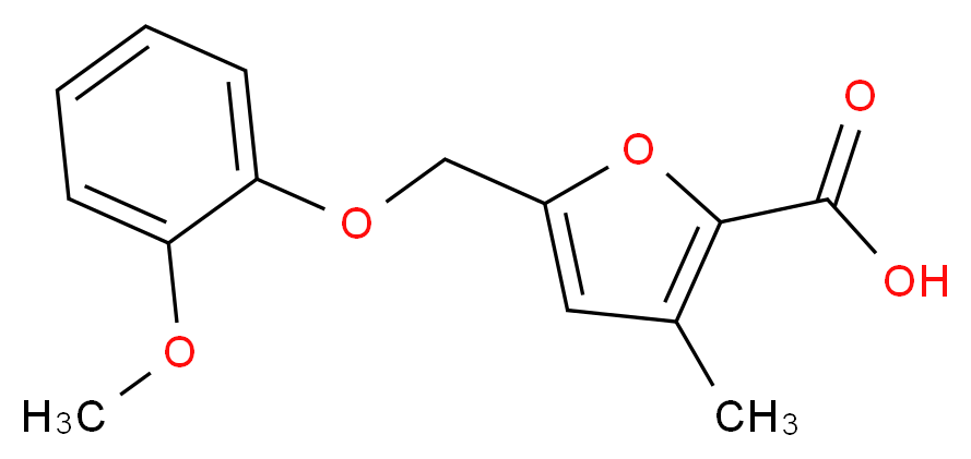 5-(2-Methoxy-phenoxymethyl)-3-methyl-furan-2-carboxylic acid_分子结构_CAS_)