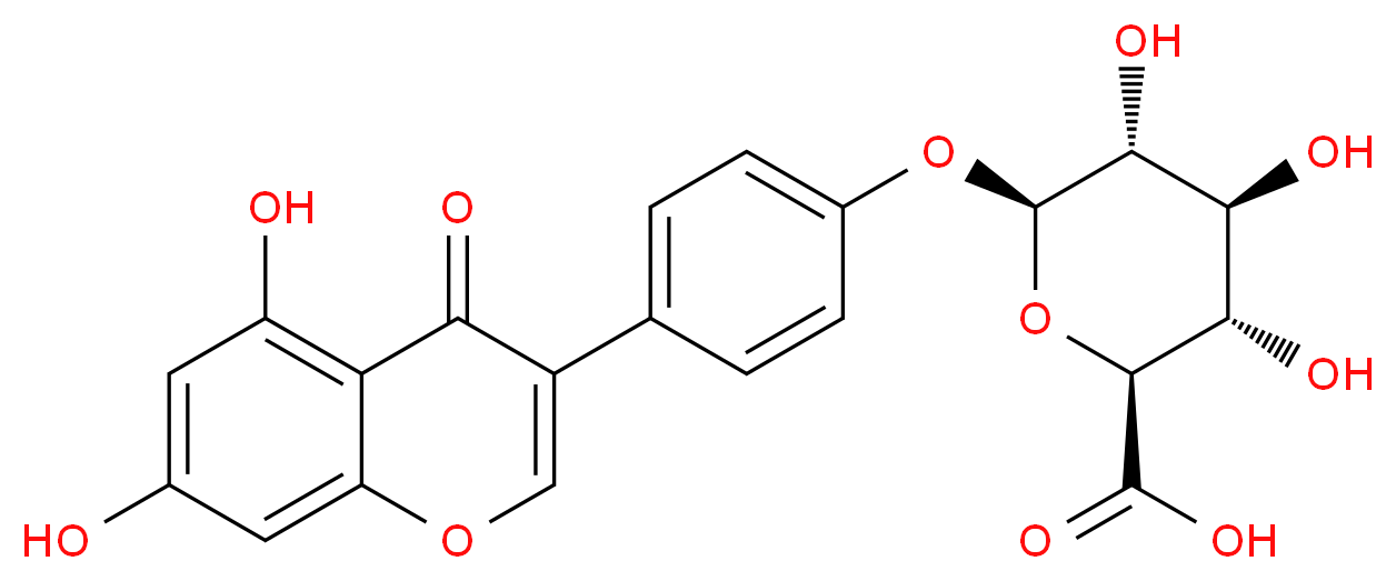 (2S,3S,4S,5R,6S)-6-[4-(5,7-dihydroxy-4-oxo-4H-chromen-3-yl)phenoxy]-3,4,5-trihydroxyoxane-2-carboxylic acid_分子结构_CAS_245084-07-5