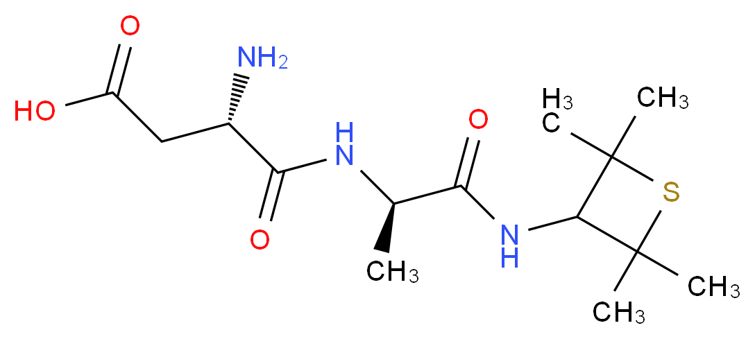 (3S)-3-amino-3-{[(1R)-1-[(2,2,4,4-tetramethylthietan-3-yl)carbamoyl]ethyl]carbamoyl}propanoic acid_分子结构_CAS_80863-62-3