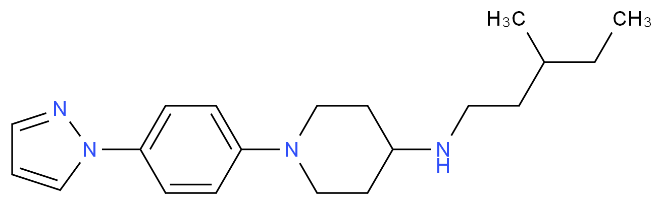 N-(3-methylpentyl)-1-[4-(1H-pyrazol-1-yl)phenyl]piperidin-4-amine_分子结构_CAS_)