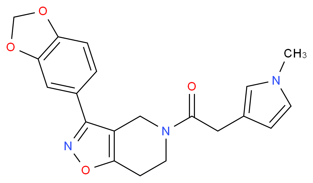 3-(1,3-benzodioxol-5-yl)-5-[(1-methyl-1H-pyrrol-3-yl)acetyl]-4,5,6,7-tetrahydroisoxazolo[4,5-c]pyridine_分子结构_CAS_)