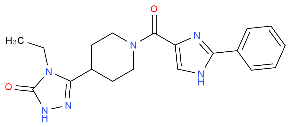 4-ethyl-5-{1-[(2-phenyl-1H-imidazol-4-yl)carbonyl]piperidin-4-yl}-2,4-dihydro-3H-1,2,4-triazol-3-one_分子结构_CAS_)