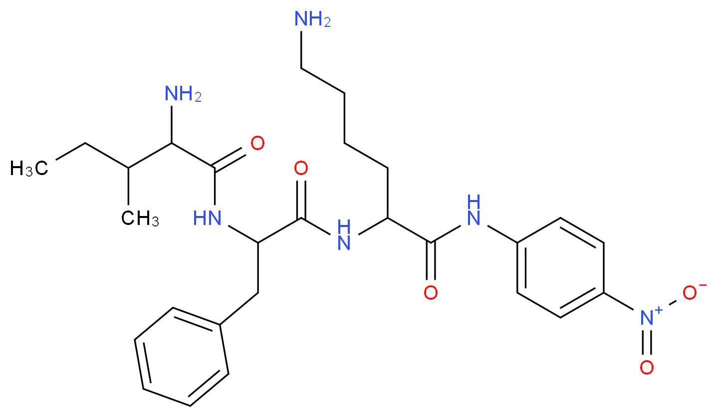 6-amino-2-[2-(2-amino-3-methylpentanamido)-3-phenylpropanamido]-N-(4-nitrophenyl)hexanamide_分子结构_CAS_76626-41-0