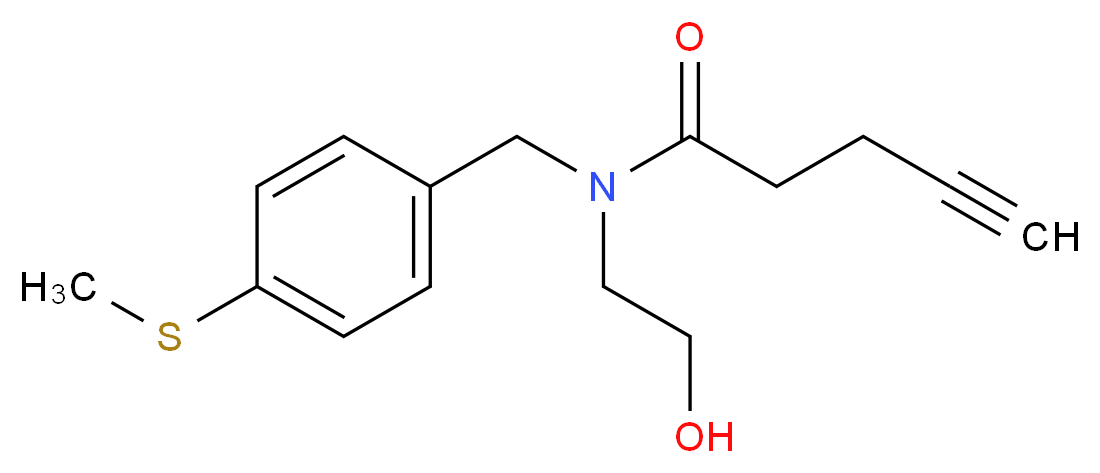 N-(2-hydroxyethyl)-N-[4-(methylthio)benzyl]pent-4-ynamide_分子结构_CAS_)