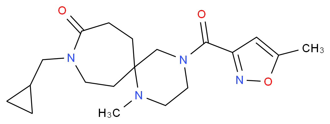 9-(cyclopropylmethyl)-1-methyl-4-[(5-methylisoxazol-3-yl)carbonyl]-1,4,9-triazaspiro[5.6]dodecan-10-one_分子结构_CAS_)