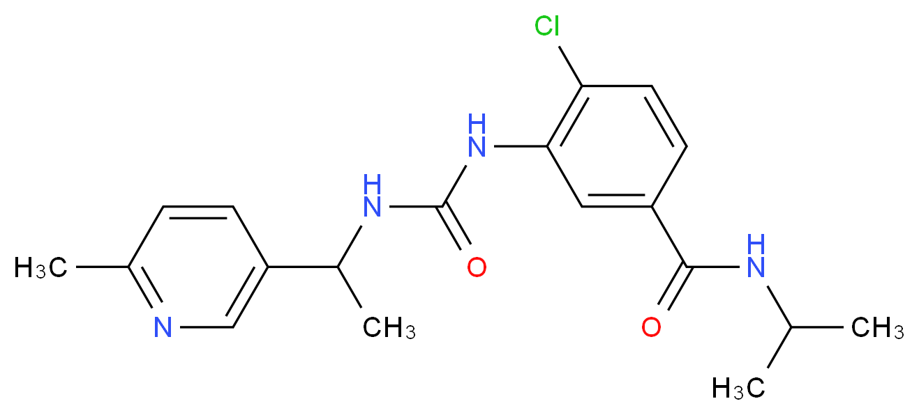 4-chloro-N-isopropyl-3-[({[1-(6-methylpyridin-3-yl)ethyl]amino}carbonyl)amino]benzamide_分子结构_CAS_)