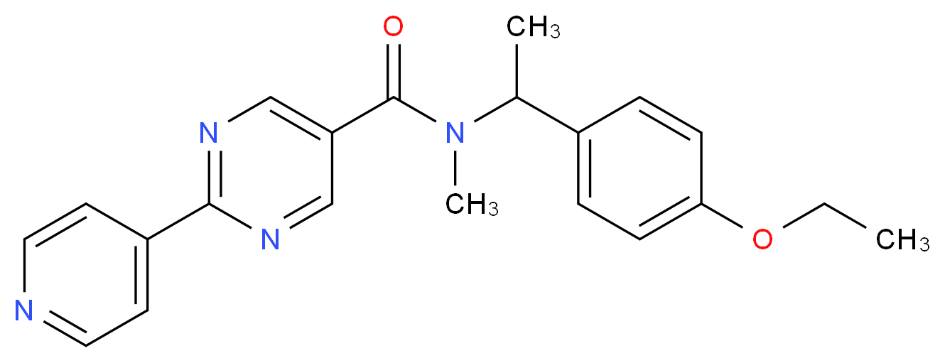 N-[1-(4-ethoxyphenyl)ethyl]-N-methyl-2-pyridin-4-ylpyrimidine-5-carboxamide_分子结构_CAS_)