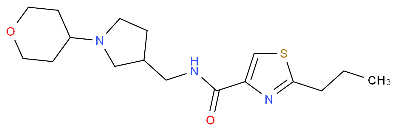 2-propyl-N-{[1-(tetrahydro-2H-pyran-4-yl)pyrrolidin-3-yl]methyl}-1,3-thiazole-4-carboxamide_分子结构_CAS_)