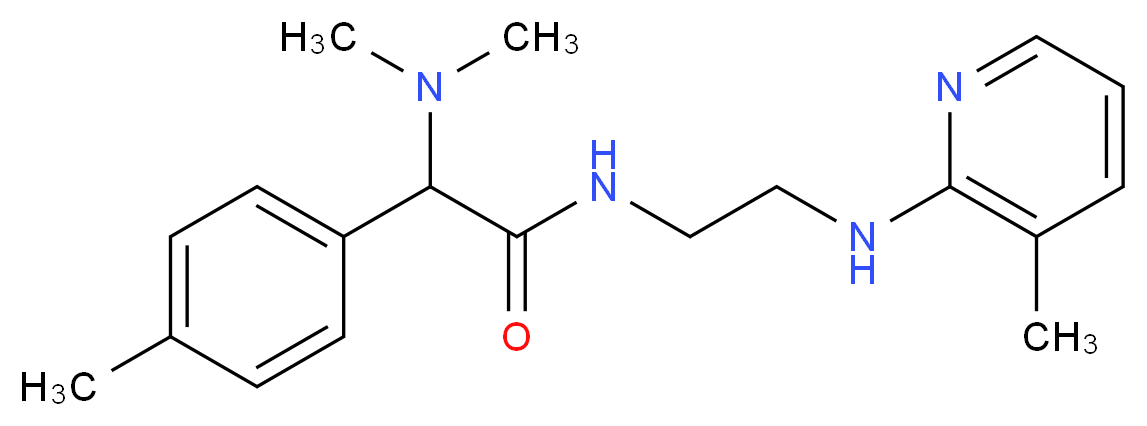 2-(dimethylamino)-2-(4-methylphenyl)-N-{2-[(3-methyl-2-pyridinyl)amino]ethyl}acetamide_分子结构_CAS_)