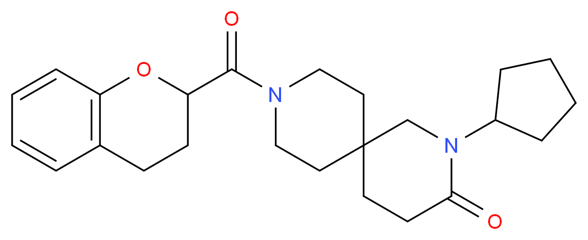2-cyclopentyl-9-(3,4-dihydro-2H-chromen-2-ylcarbonyl)-2,9-diazaspiro[5.5]undecan-3-one_分子结构_CAS_)