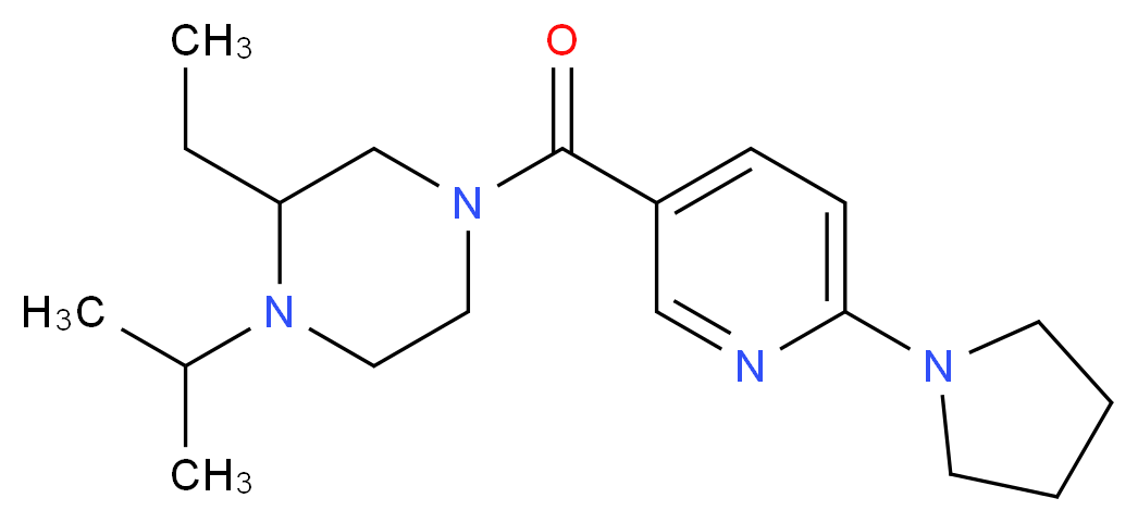 2-ethyl-1-isopropyl-4-[(6-pyrrolidin-1-ylpyridin-3-yl)carbonyl]piperazine_分子结构_CAS_)