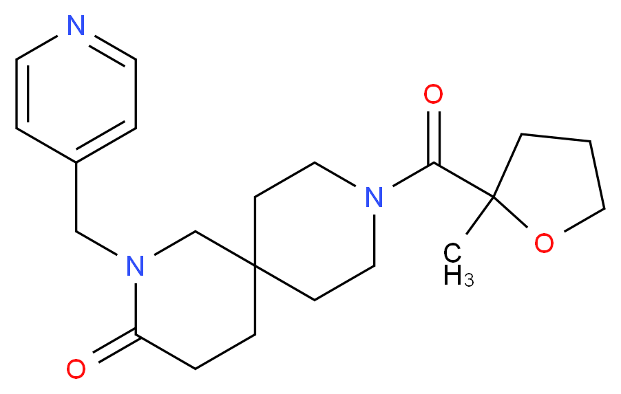 9-[(2-methyltetrahydrofuran-2-yl)carbonyl]-2-(pyridin-4-ylmethyl)-2,9-diazaspiro[5.5]undecan-3-one_分子结构_CAS_)