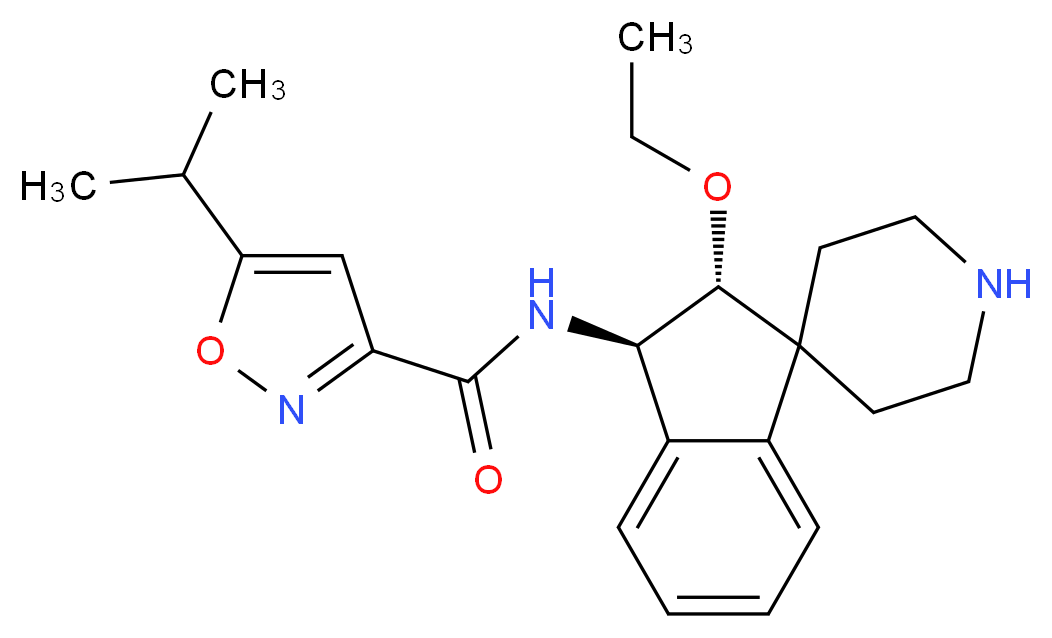 N-[(2R*,3R*)-2-ethoxy-2,3-dihydrospiro[indene-1,4'-piperidin]-3-yl]-5-isopropyl-3-isoxazolecarboxamide_分子结构_CAS_)