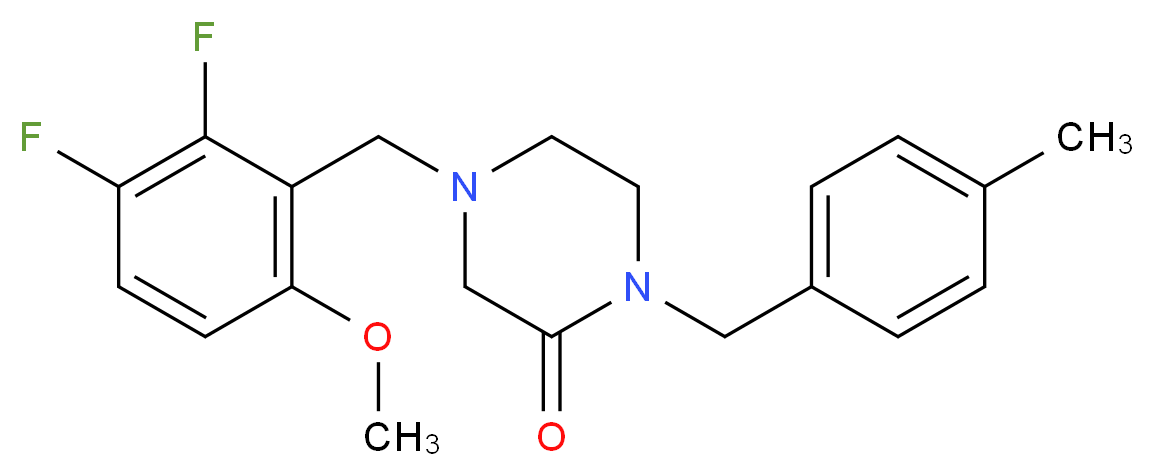 4-(2,3-difluoro-6-methoxybenzyl)-1-(4-methylbenzyl)-2-piperazinone_分子结构_CAS_)