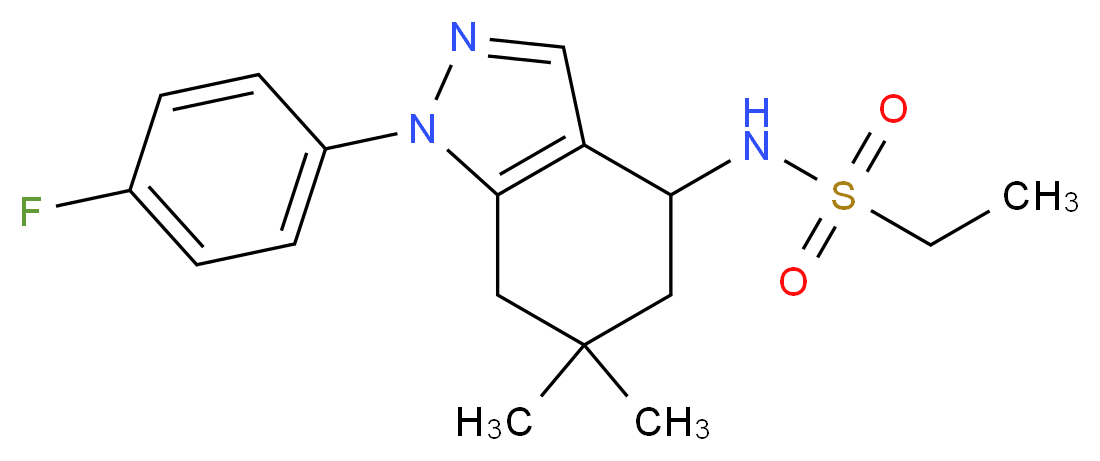 N-[1-(4-fluorophenyl)-6,6-dimethyl-4,5,6,7-tetrahydro-1H-indazol-4-yl]ethanesulfonamide_分子结构_CAS_)