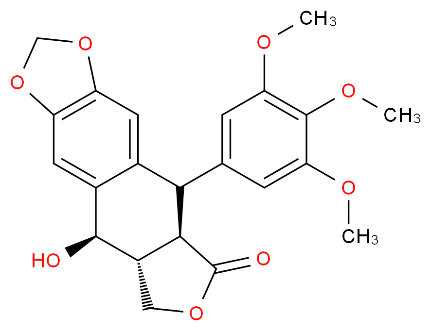 Podophyllotoxin_分子结构_CAS_518-28-5)