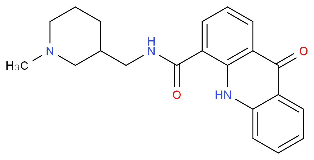 N-[(1-methylpiperidin-3-yl)methyl]-9-oxo-9,10-dihydroacridine-4-carboxamide_分子结构_CAS_)