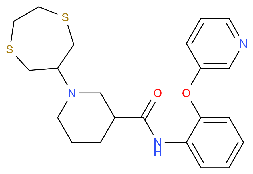 1-(1,4-dithiepan-6-yl)-N-[2-(3-pyridinyloxy)phenyl]-3-piperidinecarboxamide_分子结构_CAS_)