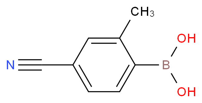 2-METHYL-4-CYANOPHENYLBORONIC ACID_分子结构_CAS_313546-18-8)