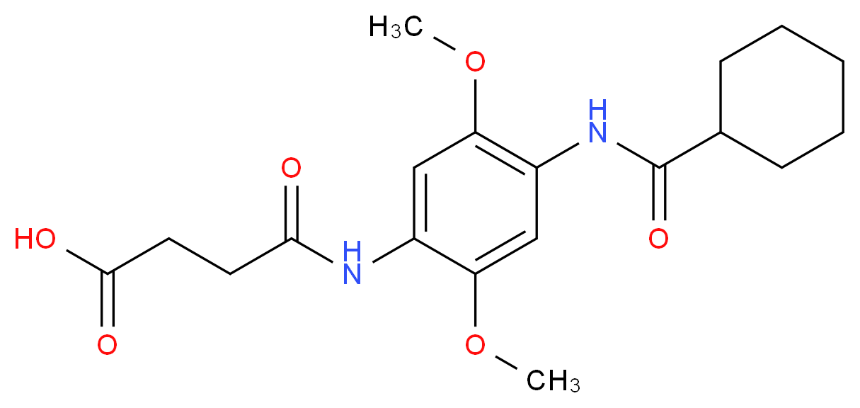 N-[4-(Cyclohexanecarbonyl-amino)-2,5-dimethoxy-phenyl]-succinamic acid_分子结构_CAS_)