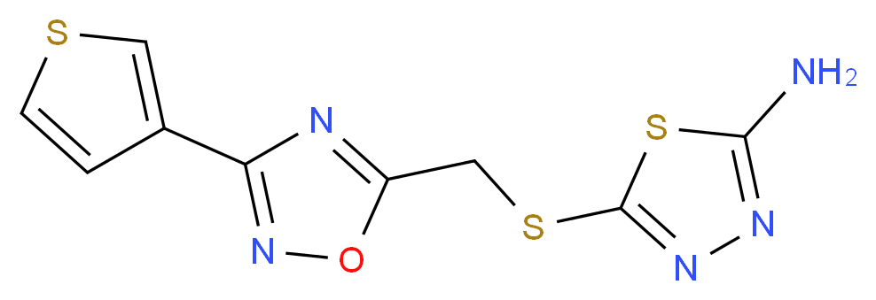 5-({[3-(3-thienyl)-1,2,4-oxadiazol-5-yl]methyl}thio)-1,3,4-thiadiazol-2-amine_分子结构_CAS_)
