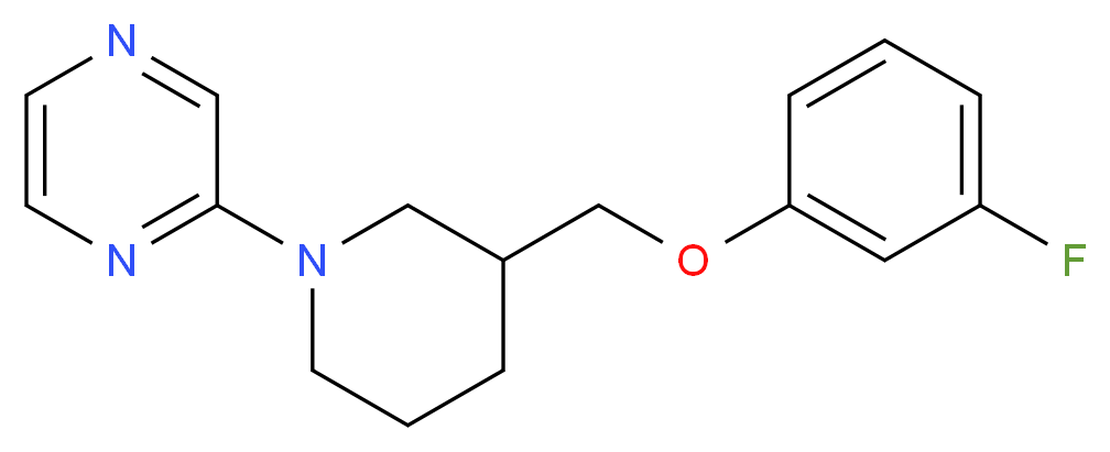 2-{3-[(3-fluorophenoxy)methyl]-1-piperidinyl}pyrazine_分子结构_CAS_)