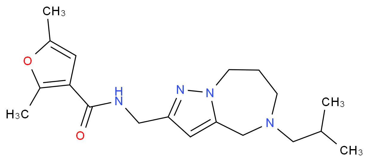 N-[(5-isobutyl-5,6,7,8-tetrahydro-4H-pyrazolo[1,5-a][1,4]diazepin-2-yl)methyl]-2,5-dimethyl-3-furamide_分子结构_CAS_)