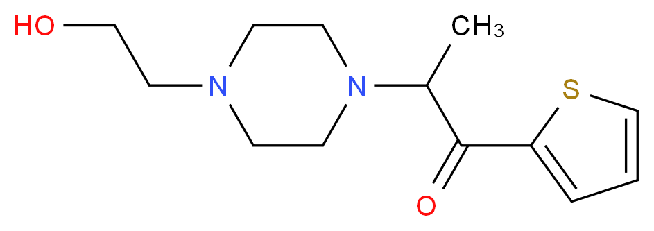 2-[4-(2-Hydroxyethyl)piperazino]-1-(2-thienyl)-1-propanone_分子结构_CAS_)