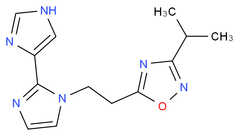 1-[2-(3-isopropyl-1,2,4-oxadiazol-5-yl)ethyl]-1H,1'H-2,4'-biimidazole_分子结构_CAS_)