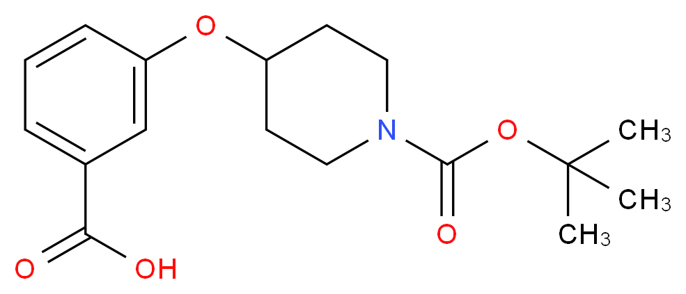 3-({1-[(tert-butoxy)carbonyl]piperidin-4-yl}oxy)benzoic acid_分子结构_CAS_250681-69-7