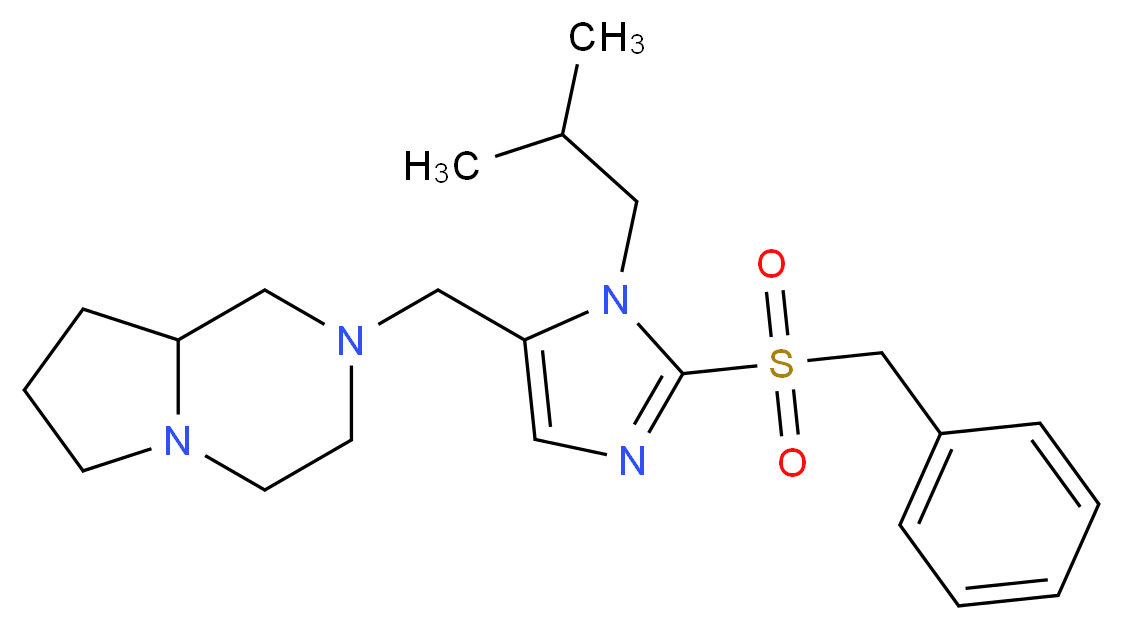 2-{[2-(benzylsulfonyl)-1-isobutyl-1H-imidazol-5-yl]methyl}octahydropyrrolo[1,2-a]pyrazine_分子结构_CAS_)