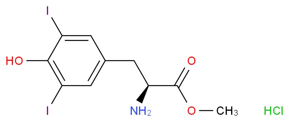 methyl (2S)-2-amino-3-(4-hydroxy-3,5-diiodophenyl)propanoate hydrochloride_分子结构_CAS_151266-48-7