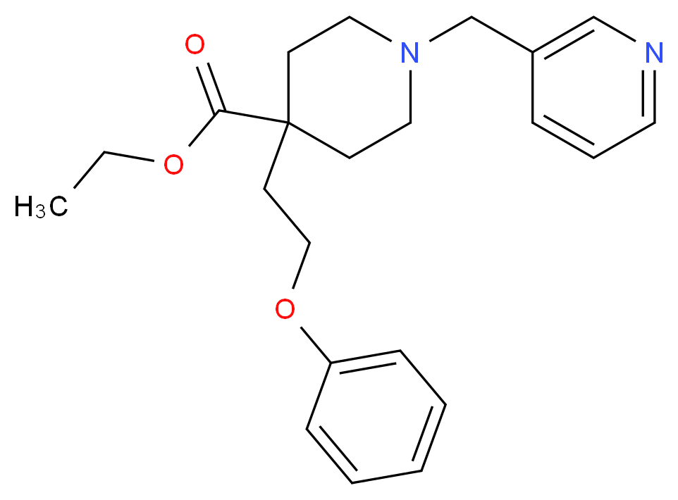 ethyl 4-(2-phenoxyethyl)-1-(3-pyridinylmethyl)-4-piperidinecarboxylate_分子结构_CAS_)