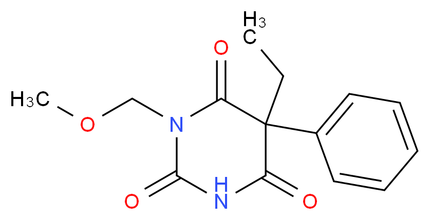 5-ethyl-1-(methoxymethyl)-5-phenyl-1,3-diazinane-2,4,6-trione_分子结构_CAS_42013-65-0