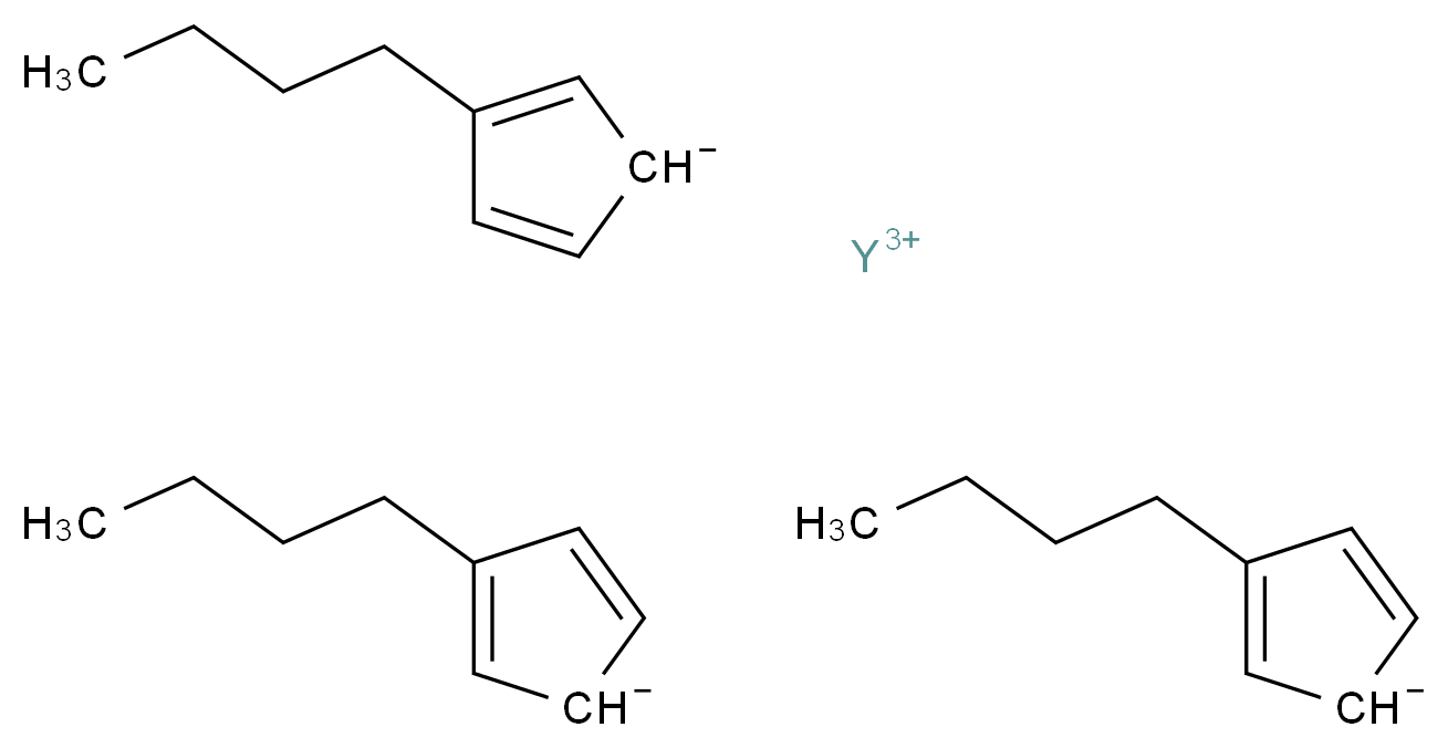 yttrium(3+) ion tris(3-butylcyclopenta-2,4-dien-1-ide)_分子结构_CAS_312739-77-8