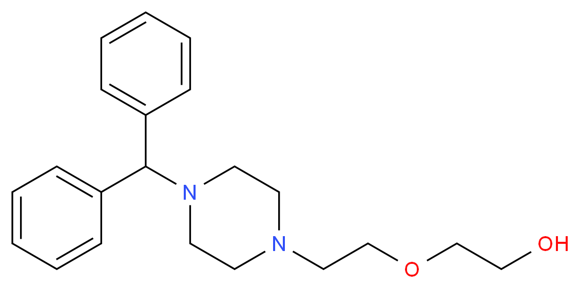 2-{2-[4-(diphenylmethyl)piperazin-1-yl]ethoxy}ethan-1-ol_分子结构_CAS_3733-63-9