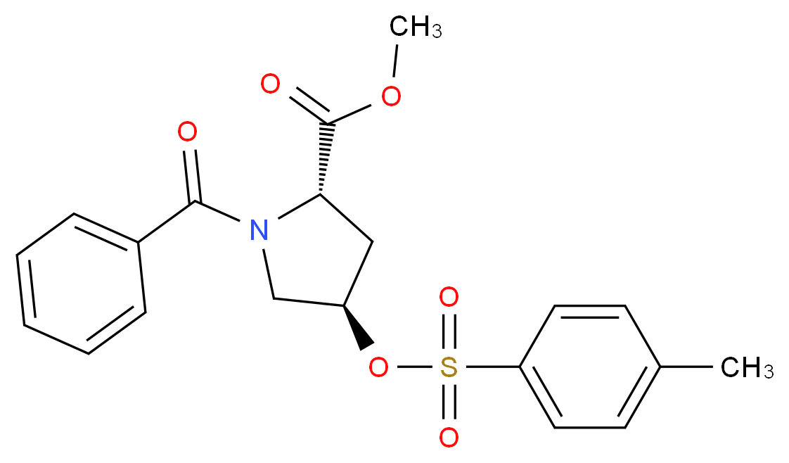 methyl (2S,4R)-1-benzoyl-4-[(4-methylbenzenesulfonyl)oxy]pyrrolidine-2-carboxylate_分子结构_CAS_31560-21-1