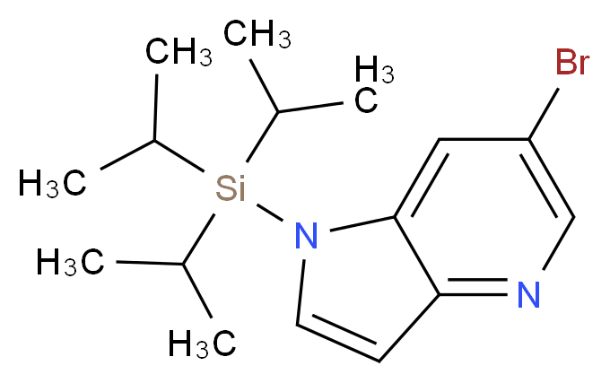 6-Bromo-1-(triisopropylsilyl)-1H-pyrrolo[3,2-b]pyridine_分子结构_CAS_)